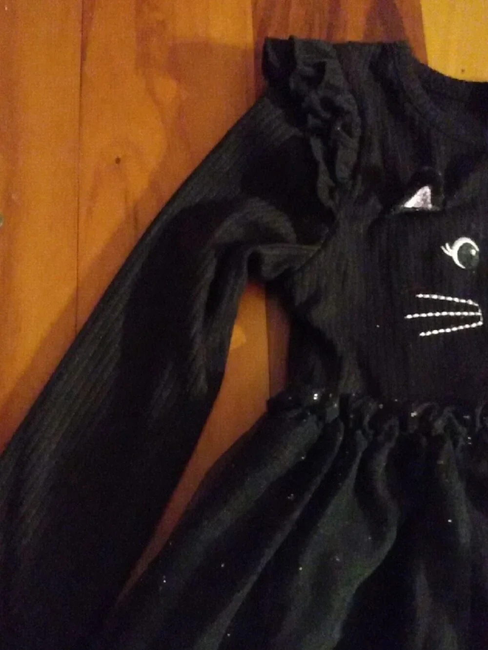NWOT Way to Celebrate! Halloween 18 Months Girls Black Cat Tulle Dress Costume